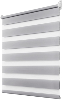 Deswell Doppelrollo Klemmfix ohne Bohren Grau B55 x H210 cm (Stoffbreite 51cm) Rollos für Fenster ohne Bohren für Fenster mit Lichtdurchlässig & Verdunkelnd/Höhe Stufenlos Verstellbar