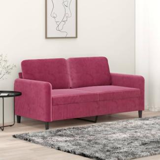 vidaXL 2-Sitzer-Sofa Weinrot 140 cm Samt 359446