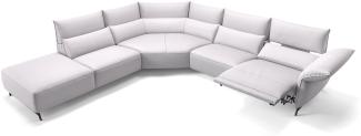 Sofanella Wohnlandschaft CUNEO Leder Sofalandschaft Sofa in Weiß