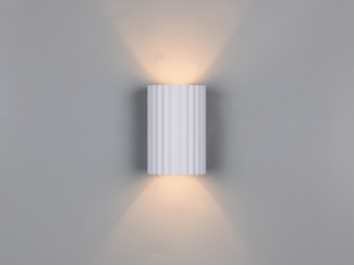 Kleine LED Wandleuchte mit Up and Down Lichteffekt, Metall Weiß, Höhe 12cm