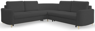 MOEBLO Ecksofa Leman, goldenen Beinen, mit Schlaffunktion, mit Bettkasten, Eckcouch Wohnlandschaft Sofa mit Ottomane Eckgarnitur Polsterecke, (BxHxT): 255 x 86 x 255 cm