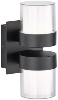 LED Wandleuchte, schwarz, auf- abwärts leuchtend, H 24 cm