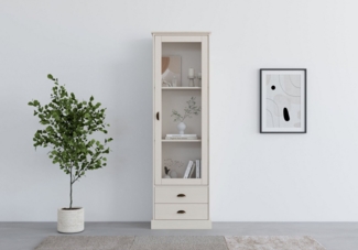 Home affaire Vitrine Schröder mit 1 Schiebetür, 2 Schubkästen, aus massivem Kiefernholz, Breite 55cm
