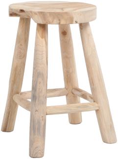 Teak Hocker PUTARAN Natural Massivholz Holzhocker Sitzhocker Beistelltisch