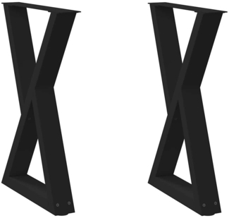 vidaXL Esstisch Beine 2 Stk. Schwarz 50x(72-73,3) cm Stahl 4012716