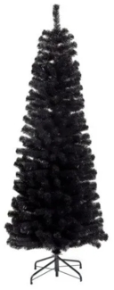 Weihnachtsbaum künstlich schmal PVC BLING Klasse C 180x68 cm. ohne Beleuchtung schwarz NORDIC WINTER (780-186)