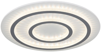 LED Deckenleuchte, weiß, Kristalle, dimmbar, Fernbedienung, D 55 cm