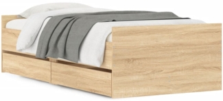 vidaXL Bettgestell mit Schubladen Sonoma-Eiche 100x200 cm 3207366