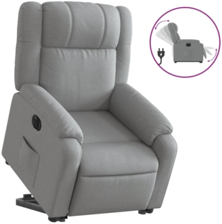 vidaXL Relaxsessel mit Aufstehhilfe Elektrisch Hellgrau Stoff 3205226