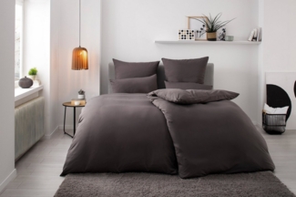 my home Bettwäsche Desner, Microfaser, 3 teilig, Premium Qualität, 100 % Polyester, sehr weich, uni, ab 135x200 cm