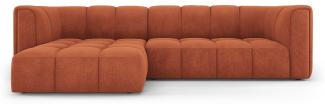 Micadoni Modulares Ecksofa Serena 3-Sitzer Links Strukturierter Stoff Orange