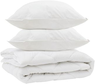 vidaXL Ganzjahresbettdecke mit Kissen 3 pcs Weiß Mikrofaser 3377639