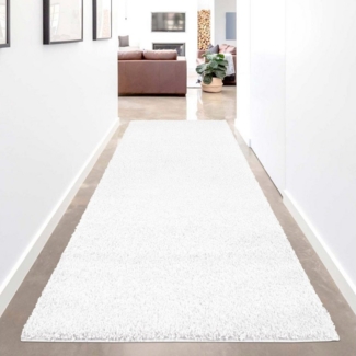 Carpet City Hochflor-Läufer Shaggi uni 500, rechteckig, Höhe: 30 mm, Shaggy-Teppich, Uni Farben, ideal für Flur & Diele, Langflor, Weich