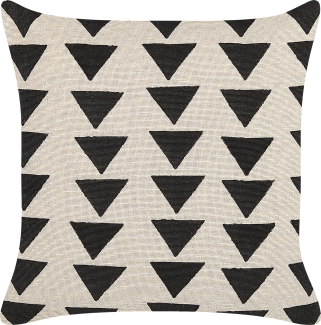 Dekokissen Geometrisches Muster CERCIS Baumwolle 45 x 45 cm Beige