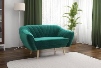 Klassische Sofas, Lounge-sofa, Ziernähte - MIA - 2 Sitzer - Dunkelgrün Velours