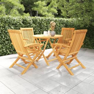 vidaXL 5-tlg. Garten-Essgruppe Massivholz Teak 3059580