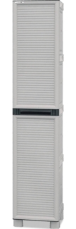 Dmora Allain Outdoor-Garderobe, Mehrzweckschrank, Wäscheschrank, Outdoor-Schrank, 100 % Made in Italy, Hellgrau, 35 x 39 x 172 cm