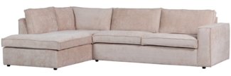 Ecksofa Hajo aus Chenille-Stoff Links, Sand