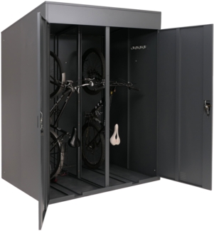 2er-Fahrradgarage HWC-H66b, Fahrradbox Fahrradunterstand abschließbar Metall 213 x 158 x 125 cm ~ anthrazit