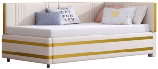 Merax Daybett, Polsterbett Samt Sofabett 90x200cm mit Lattenrost und Goldstreifen