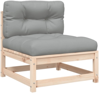 vidaXL Gartensofa ohne Armlehnen mit Kissen Massivholz Kiefer 838078