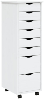 vidaXL Rollschrank mit Schubladen MOSS Weiß Massivholz Kiefer 355895