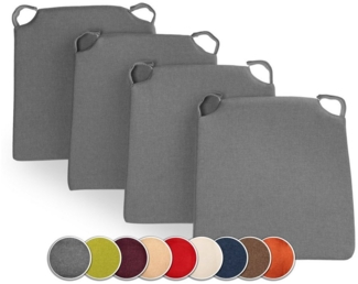 sunnypillow Stuhlkissen 4er Set Kissen Maße: 42 (vorne), 35 (hinten) x 40 x 5 cm