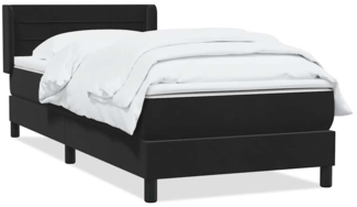 vidaXL Boxspringbett mit Matratze Schwarz 90x210 cm Samt 3318185