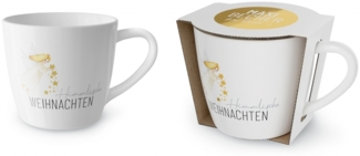 Weihnachtstasse Kaffee Tee Tasse Becher 0,4l Love Xmas la vida Engel 910174