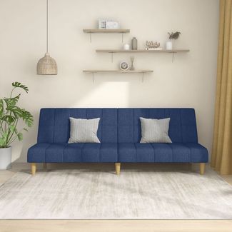 vidaXL Schlafsofa 2-Sitzer Blau Stoff 375830