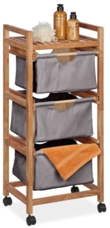 Badregal mit 3 Wäschekörben grau