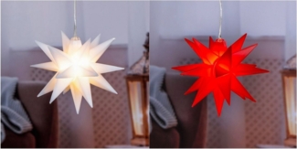 GartenHero LED Stern 2x LED Weihnachtsstern innen außen Stern Fröbelstern Weihnachtssterne, LED fest integriert, warmweiß