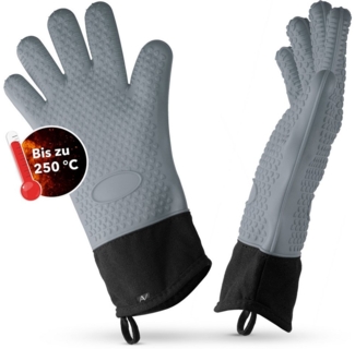 AVANA Topfhandschuhe Silikon Ofenhandschuhe Hitzebeständige Kochhandschuhe Handschuhe, Anti-Rutsch, weiches Baumwoll-Innenfutter, bis 250°C