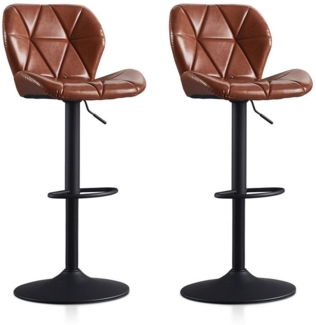 Ofcasa Barhocker Kunstleder Barstuhl (2er Set), Retro Bistrohocker, Höhenverstellbarer Thekenhocker