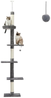 PAWZ Road Kratzbaum deckenhoch Katzenbaum, 5-stöckig, höhenverstellbar, hohes Katzenkletter-Aktivitätszentrum