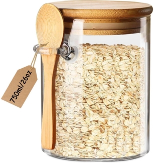 Glasbehälter Vorratsdosen Luftdicht Löffel Overnight Oats Gläser Kaffee Tee