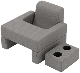 COSTWAY Rückenkissen, 3-tlg, Lesekissen für Bett und Sofa, Keilkissen-Set Grau