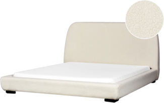 Wasserbett Bouclé ROISEL 160 x 200 cm Hellbeige