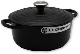 Le Creuset Signature Gusseisen-Bräter mit Deckel, Für alle Herdarten und Induktion geeignet, Rund, Schwarz, 20,0 cm, 2.4