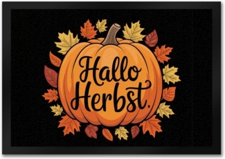 speecheese Fußmatte Hallo Herbst Fußmatte in 35x50 cm mit Kürbis und Herbstlaub