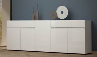 freiraum Sideboard Mister, in weiss, Lack Hochglanz - 225 x 80 x 38 cm (BxHxT)