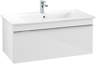 VILLEROY & BOCH VENTICELLO Waschbeckenunterschrank 95 cm breit, Weiß, Griff Chrom, 1 Schublade