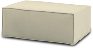 Dmora Assisi-Hocker, Wohnzimmer-Hocker, Relaxsessel aus gepolstertem Stoff, 100 % Made in Italy, 100 x 70 x 43 cm, Beige