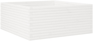 vidaXL Pflanzkübel Weiß 110x110x46 cm Massivholz Kiefer 3282435