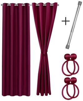 Cozyor Verdunkelungsvorhang 2er-Set inkl. 2 Magnethalter, thermoisolierend, Gardinen blickdicht (2 St), Ösen, verdunkelnd, Mikrofaser Polyester