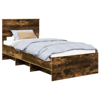 vidaXL Bettrahmen Geräucherte Eiche 80 x 200 cm Holzwerkstoff 3408904