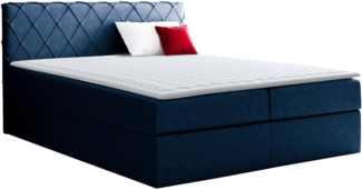 Boxspringbett Brasil, Blau, 140x200 cm