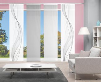 Vision S Schiebegardine 4ER SET HEIGHTS, Paneelwagen (4 St), halbtransparent, HxB: 260x60, Schiebevorhang 4er Set Digitaldruck