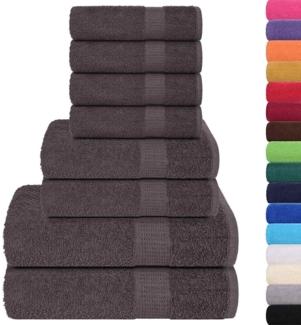 vidaXL 8-tlg. Handtuch-Set Anthrazit 360 g/m² 100% Baumwolle 137062