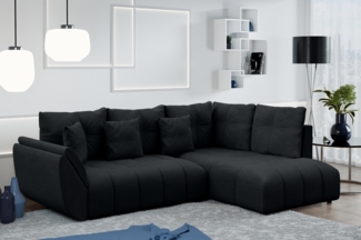 AX LIVING Kayseri anthrazit Eckschlafcouch mit Bettkasten 266 cm